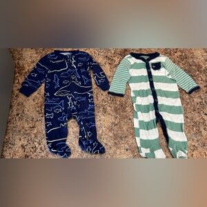 Kids One Piece Pajamas - Blue and Green
